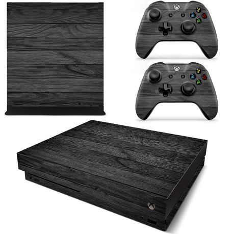SkinNit Decal Skin For Xbox one X: Black Wood