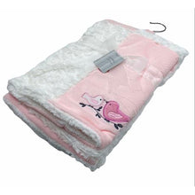 Load image into Gallery viewer, Baby Blanket Patchwork - Pink/White Bird
