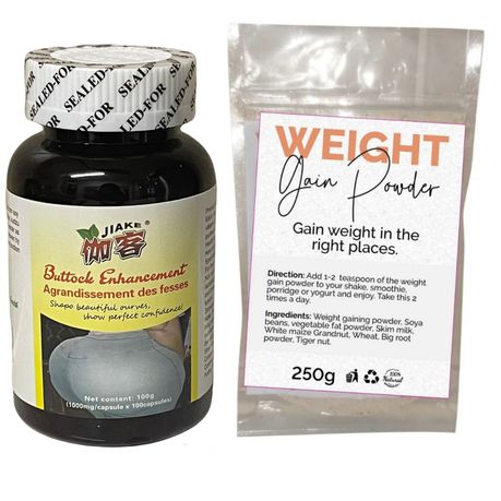100 Buttock Enlargement Capsules & 250g Weight Gain Powder Buy Online in Zimbabwe thedailysale.shop