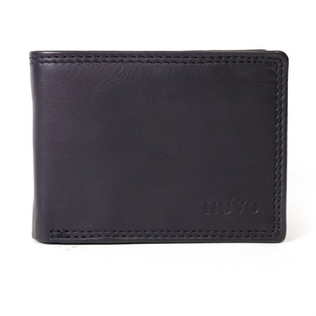 Nuvo - 073 Genuine Leather Men's bi-fold Wallet - Black Buy Online in Zimbabwe thedailysale.shop