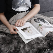 Load image into Gallery viewer, Wonder Trend Faux Fur Luxury Mink Thermal Heat Blanket Throw Charcoal Grey
