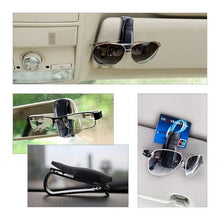 Load image into Gallery viewer, Car Visor Glasses/Sunglasses &amp; Ticket/Credit Card Holder - Black - 6 Pack
