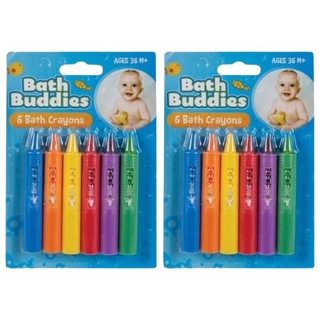 Bath Buddy - Bath Crayons - Assorted Colours - Pack of 2 (12 Pieces)