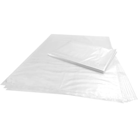 Clear Plastic Flat Open Poly Bags 45 x 60 (50 Micron Pack of 100)