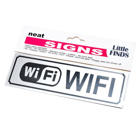 Wifi Sign - Aluminium - Adhesive Stick on Buy Online in Zimbabwe thedailysale.shop