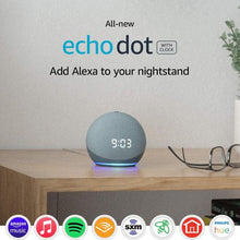 Load image into Gallery viewer, All new Echo Dot (4th Gen) with clock and Alexa I Twilight Blue
