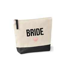 Load image into Gallery viewer, Love &amp; Sparkles Bride Cosmetic 100% Cotton Bridal gift bag with Rose Gold
