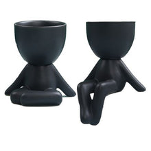 Load image into Gallery viewer, Pot Plant for Succulent Poses 2 Set Black Cool
