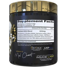 Load image into Gallery viewer, Insane Labz Psychotic Gold Pre-Workout Powder Blue Punch - 190g
