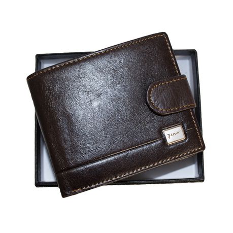 Fino Genuine Leather Bifold Wallet with Gift Box - D.brown Buy Online in Zimbabwe thedailysale.shop