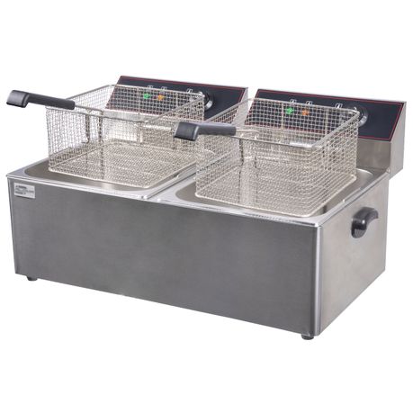 Aloma - Double Electric Deep Fryer - 11L + 11L - Silver Buy Online in Zimbabwe thedailysale.shop