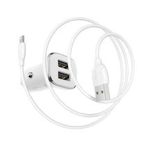 Load image into Gallery viewer, In-car Double Port Charger BZ12 Lasting Power Set with Cable (Micro-USB)
