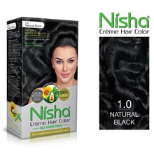 Load image into Gallery viewer, Pack of 2 - Nisha Creme Hair Colour Pack with Brush &amp; Conditioner - Black
