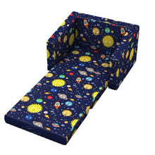 Load image into Gallery viewer, 2 in 1 Flip Open Foam Sofa and Bed for Toddler Kids - Blue
