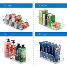 Load image into Gallery viewer, Pack of 2 Plastic Fridge and Pantry Storage Trays for Cans and Tins
