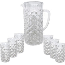 Load image into Gallery viewer, 2.8L Crystal Clear Acrylic Pitcher &amp; 6 Tumbler Set
