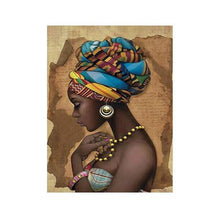 Load image into Gallery viewer, Diamond Painting DIY Kit, Round diamonds, 40x30cm- Beautiful African Woman
