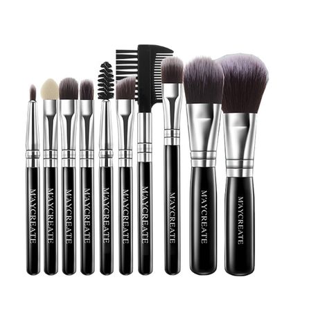 10 Piece Blush Foundation Makeup Brushes Set