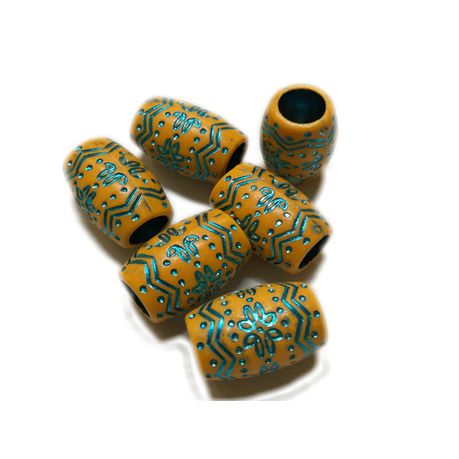 BEAD COOL - Plastic Bead - Hair bead - 20pcs -Turquoise colour Engraved Buy Online in Zimbabwe thedailysale.shop