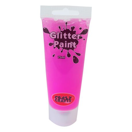 Crazy Crafts Acrylic Glitter Paint - Neon Pink Glitter Buy Online in Zimbabwe thedailysale.shop