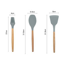Load image into Gallery viewer, Silicone &amp; Wood Kitchen Utensil Set (Set of 13)
