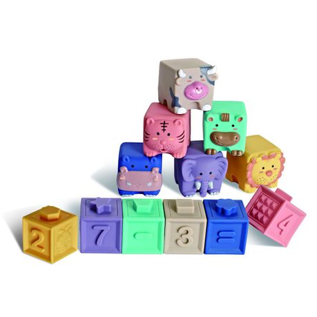 Time2Play Baby Soft Stack Squeeze Blocks Animals Buy Online in Zimbabwe thedailysale.shop