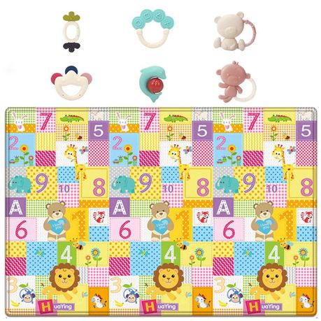 Heartdeco Large Waterproof Baby Crawling Play Mat & 6 Piece Teether Toys Set Buy Online in Zimbabwe thedailysale.shop