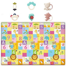 Load image into Gallery viewer, Heartdeco Large Waterproof Baby Crawling Play Mat &amp; 6 Piece Teether Toys Set
