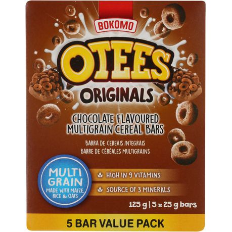 Bokomo Otees Originals Chocolate Flavoured Multigrain Cereal Bars 5 x 25g Buy Online in Zimbabwe thedailysale.shop