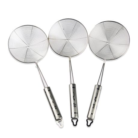 Colander - Wire Skimmer - Stainless Steel - 3 Pack