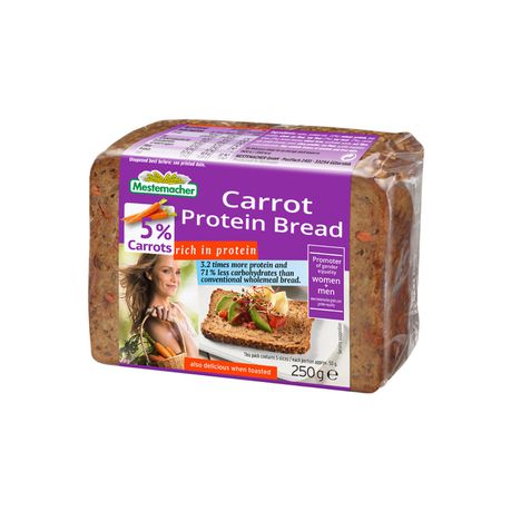 Mestemacher Protein Bread with Carrots 250g (Box of 9) Buy Online in Zimbabwe thedailysale.shop