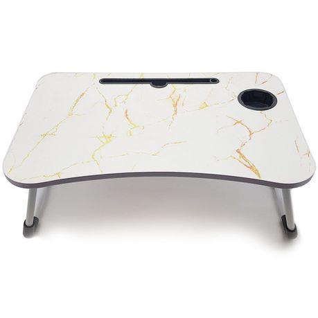 White Portable Marble Laptop Table Buy Online in Zimbabwe thedailysale.shop