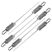 Load image into Gallery viewer, Lifespace Quality Set of 6 Stainless Steel Flat Kebab Skewers with Push Bar
