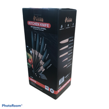 Load image into Gallery viewer, Condere 6 Piece Titanium Coated Knife Set with Stand
