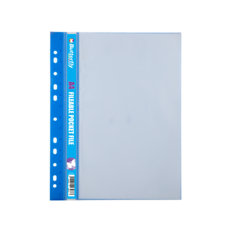 Butterfly Fileable Pocket File - Solid Cover 20 Page - Blue (Pack Of 5) Buy Online in Zimbabwe thedailysale.shop
