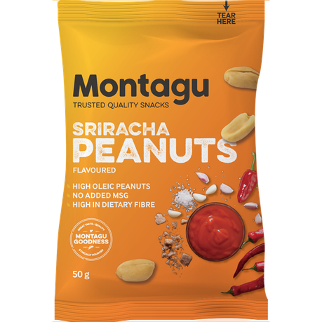 Montagu Flavoured Roasted Peanuts Sriracha 10x 50g Box Buy Online in Zimbabwe thedailysale.shop