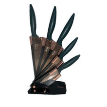 Load image into Gallery viewer, Condere 6 Piece Titanium Coated Knife Set with Stand
