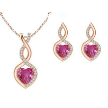 Load image into Gallery viewer, Civetta Spark Infinity Heart Set- Swarovski Rose Crystal Rosegold
