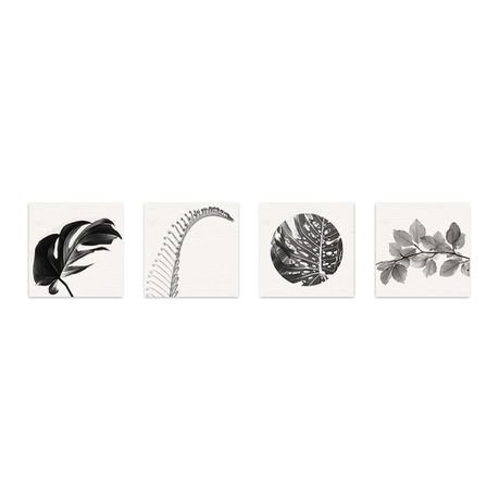 Birch Block 4 pce collage Leafy B&W Buy Online in Zimbabwe thedailysale.shop