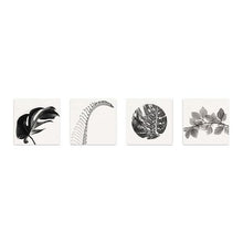 Load image into Gallery viewer, Birch Block 4 pce collage Leafy B&amp;W
