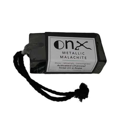 OnX Metallic Malachite Activated Charcoal Soap on a Rope - 170g Buy Online in Zimbabwe thedailysale.shop