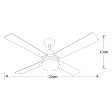 Load image into Gallery viewer, Zebbies Lighting - Goshawk - White Ceiling Fan with Reversible Blades
