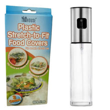 Load image into Gallery viewer, Oil &amp; Vinegar Spray Bottle with 3 Plastic Food Covers
