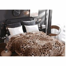 Load image into Gallery viewer, Luxury Reversible Sherpa Fleece Mink Throw Blanket – Leopard XL
