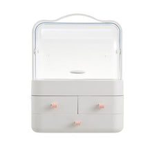 Load image into Gallery viewer, Everglitz Acrylic Cosmetic Organizer Storage Box With Drawers- White &amp; Pink
