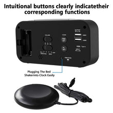 Load image into Gallery viewer, Large Display Alarm Clock with vibrating disc and USB chargers
