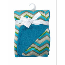 Load image into Gallery viewer, Baby Mink Blanket - Blue/Green Pattern
