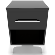 Load image into Gallery viewer, BAM! High Gloss Black One Drawer Bedside/Nightstand

