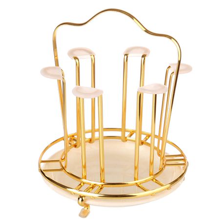 Round Storage 6 Cups Holder - Gold Buy Online in Zimbabwe thedailysale.shop