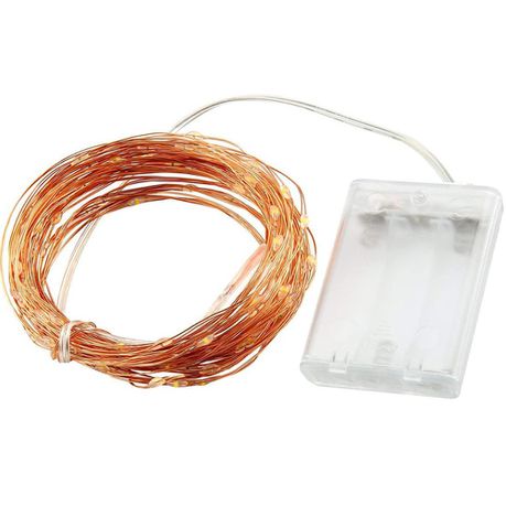 Copper Wire Fairy Lights Warm White - Battery Operated -10m Buy Online in Zimbabwe thedailysale.shop